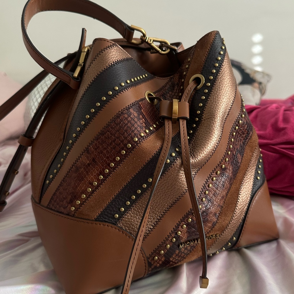 Michael Kors Multi-Tone Brown And Black Shoulder Bag
